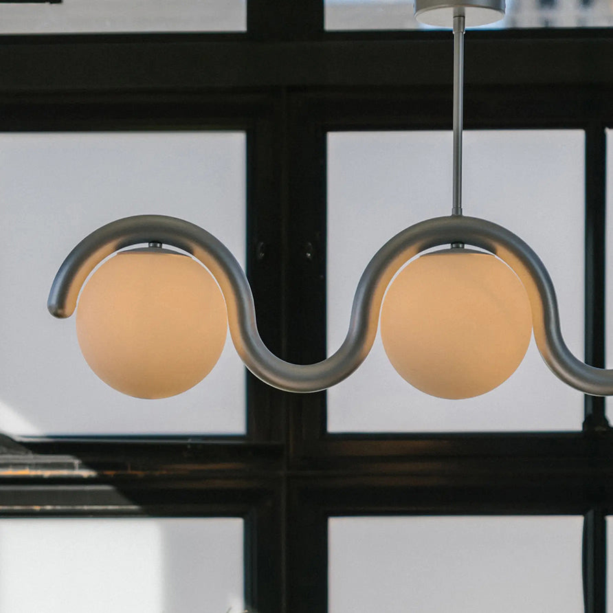 Citheis Individual Creativity Linear Glass Chandelier - Lamp Copper
