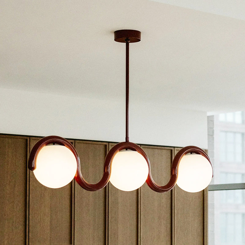 Uveta Linear Chandelier Red&Silver - Lamp Copper