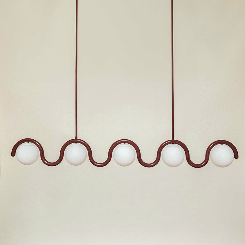 Uveta Linear Chandelier Red&Silver - Lamp Copper