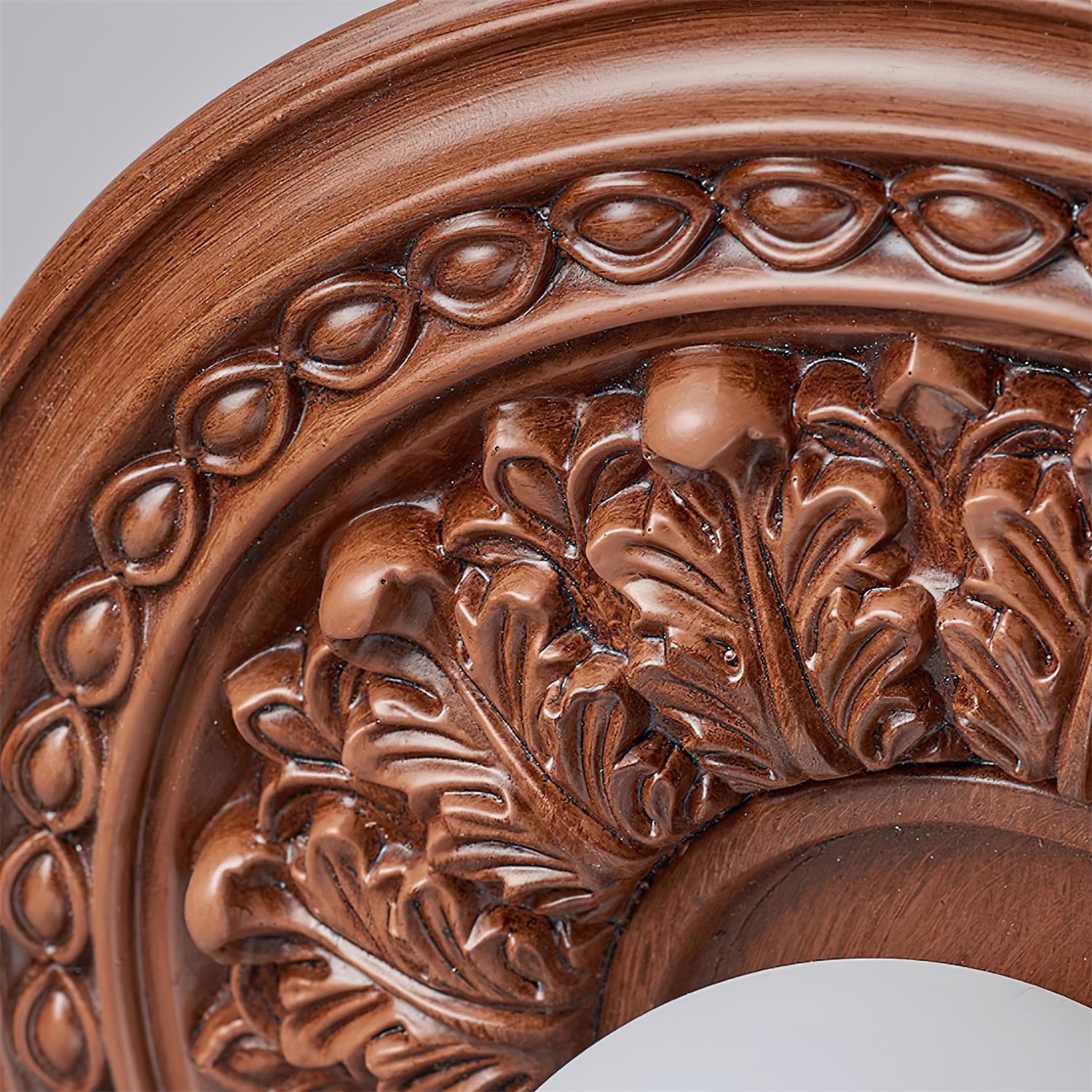 Ivorelle Vintage Carved Ceiling Light with Globe Shade - Lamp Copper