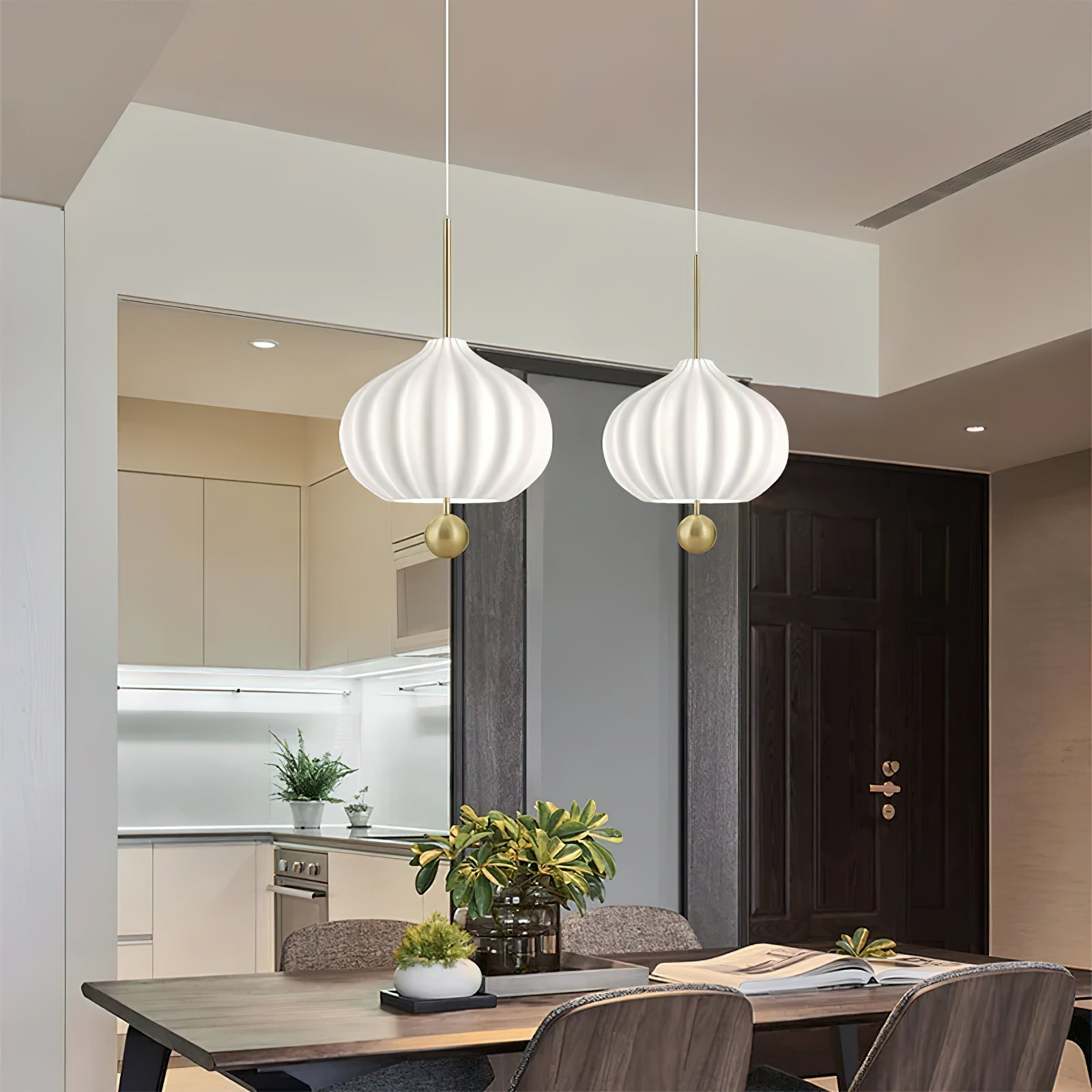 Zamarir Modern Minimalist Metal Glass Pendant Lamp - Lamp Copper