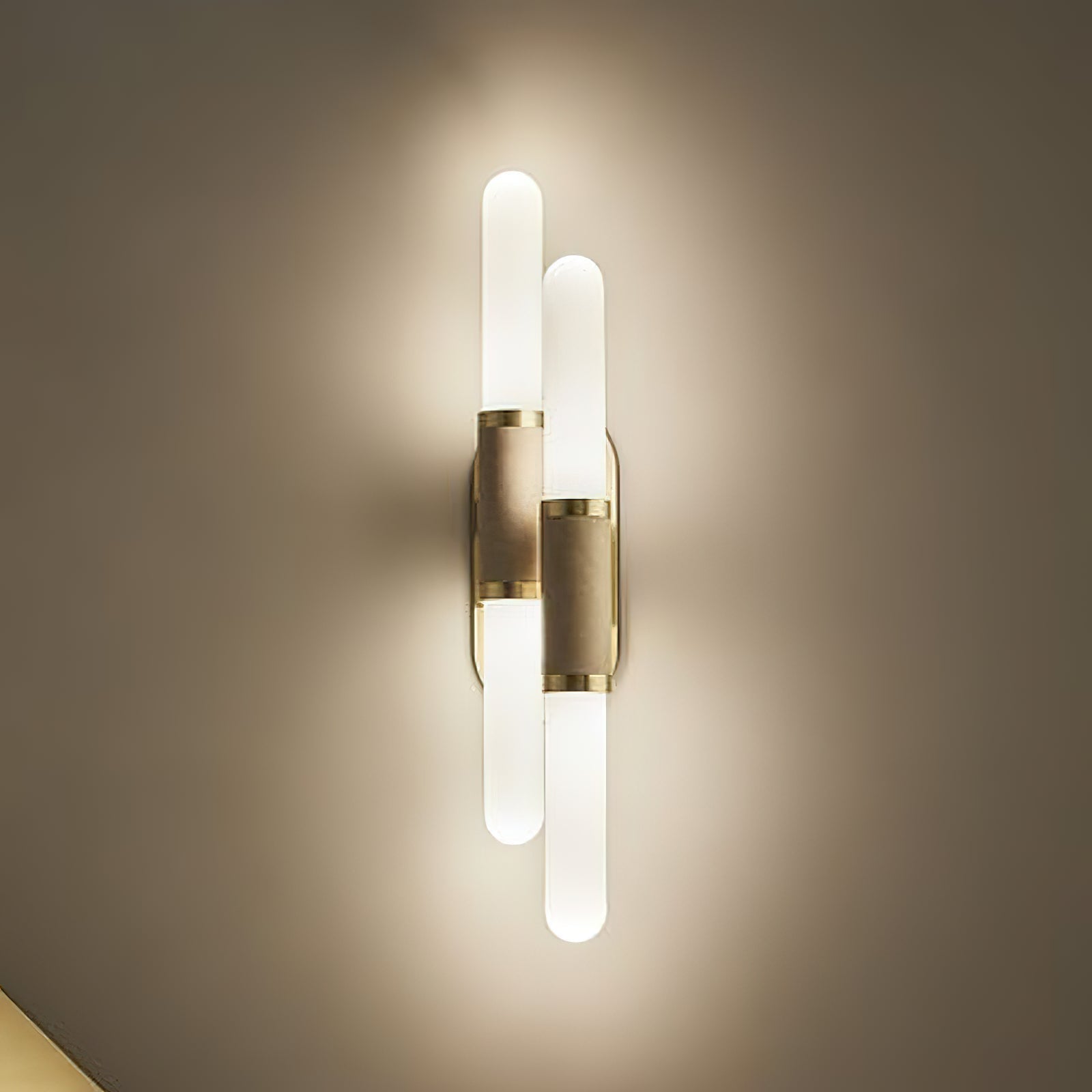 Avaros Modern Minimalist Vanity Metal Glass Wall Lamp - Lamp Copper