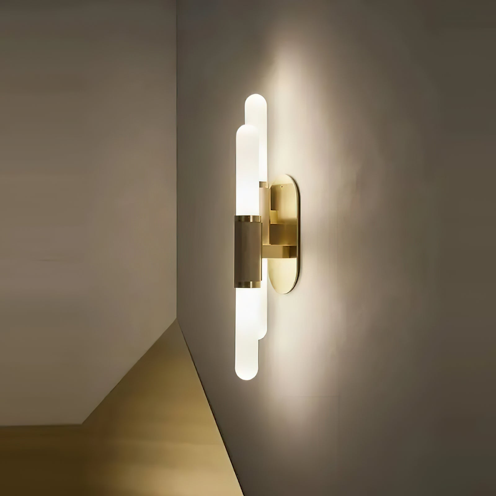 Avaros Modern Minimalist Vanity Metal Glass Wall Lamp - Lamp Copper