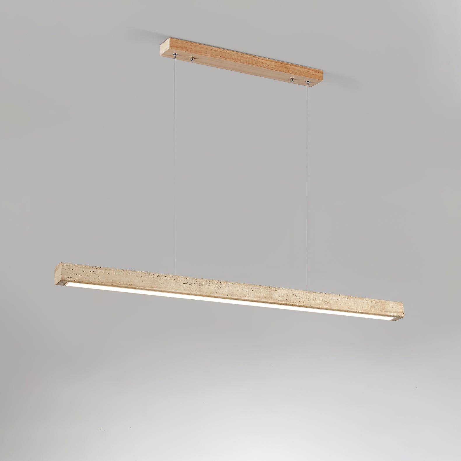 Imiror Minimalist Travertine Linear Pendant Light - Lamp Copper