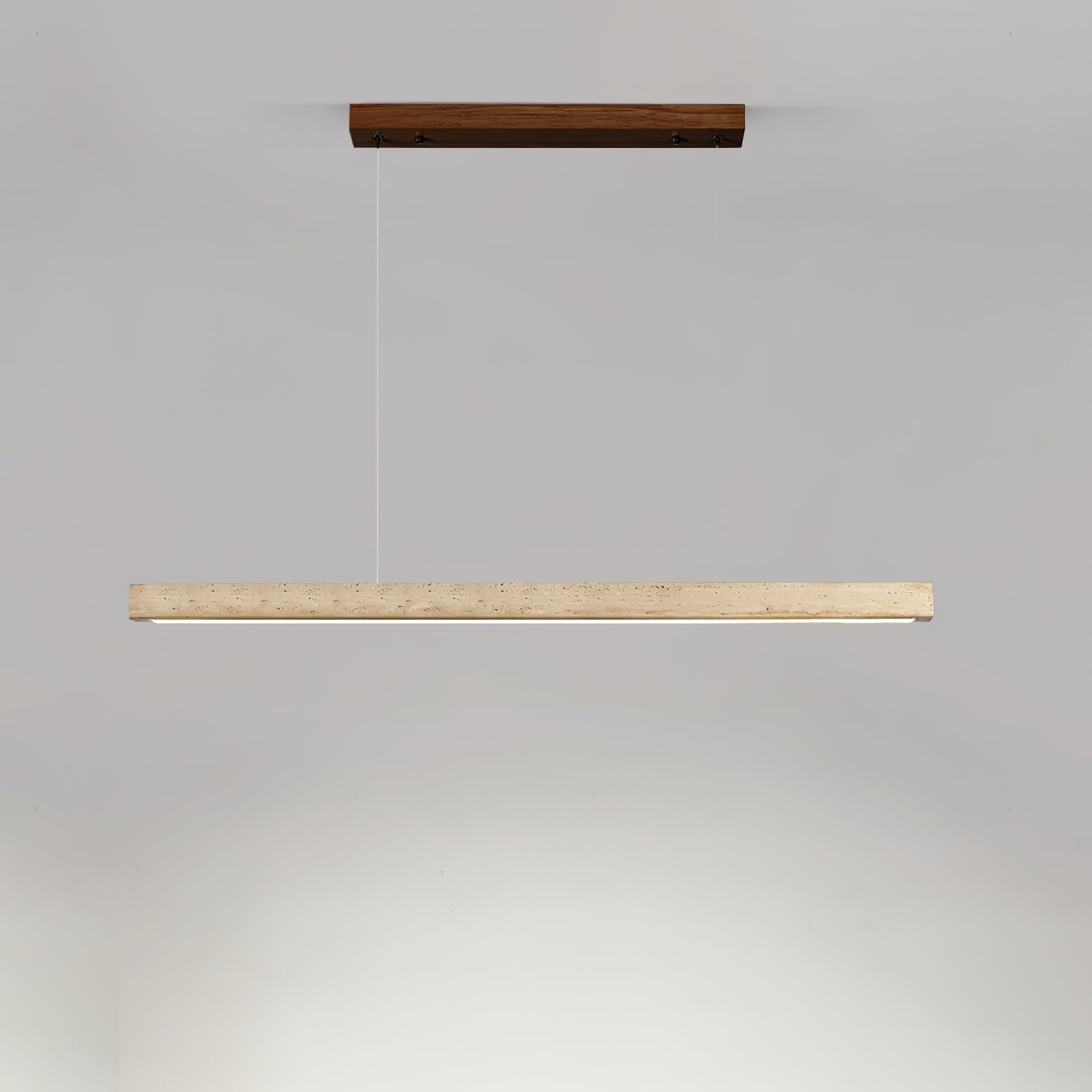 Imiror Minimalist Travertine Linear Pendant Light - Lamp Copper