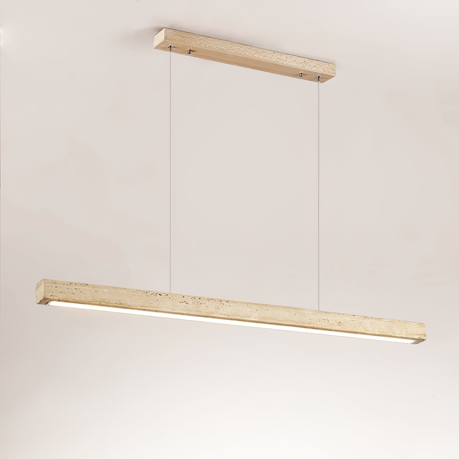 Imiror Minimalist Travertine Linear Pendant Light - Lamp Copper