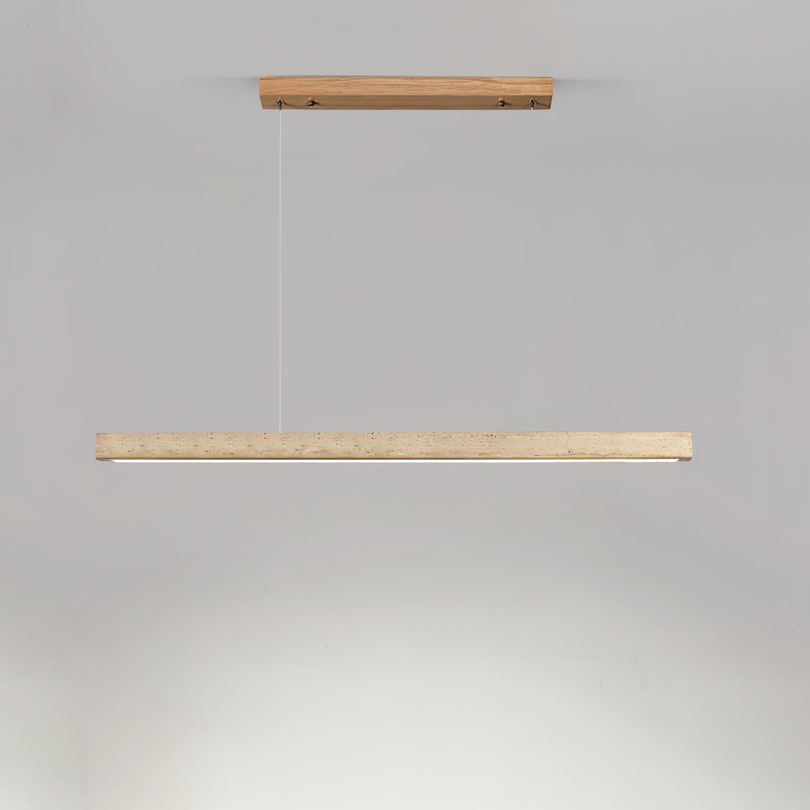 Imiror Minimalist Travertine Linear Pendant Light - Lamp Copper