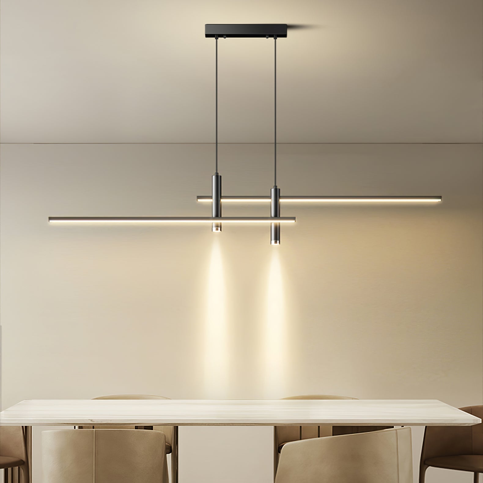 Prym Pendant Light Modern Linear Dining Room - Lamp Copper