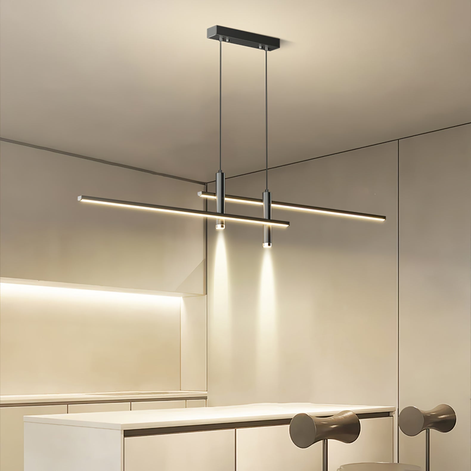 Prym Pendant Light Modern Linear Dining Room - Lamp Copper