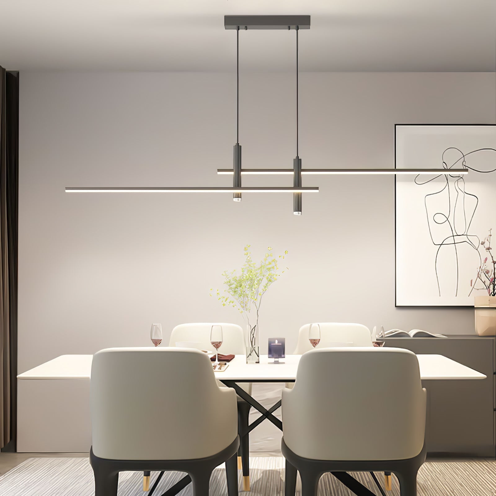 Prym Pendant Light Modern Linear Dining Room - Lamp Copper