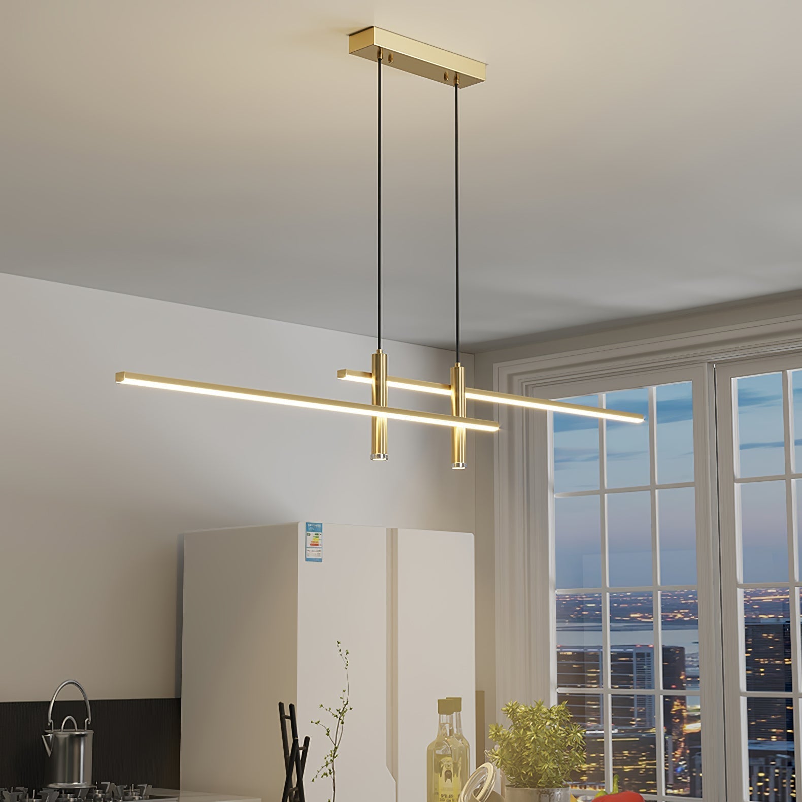 Prym Pendant Light Modern Linear Dining Room - Lamp Copper