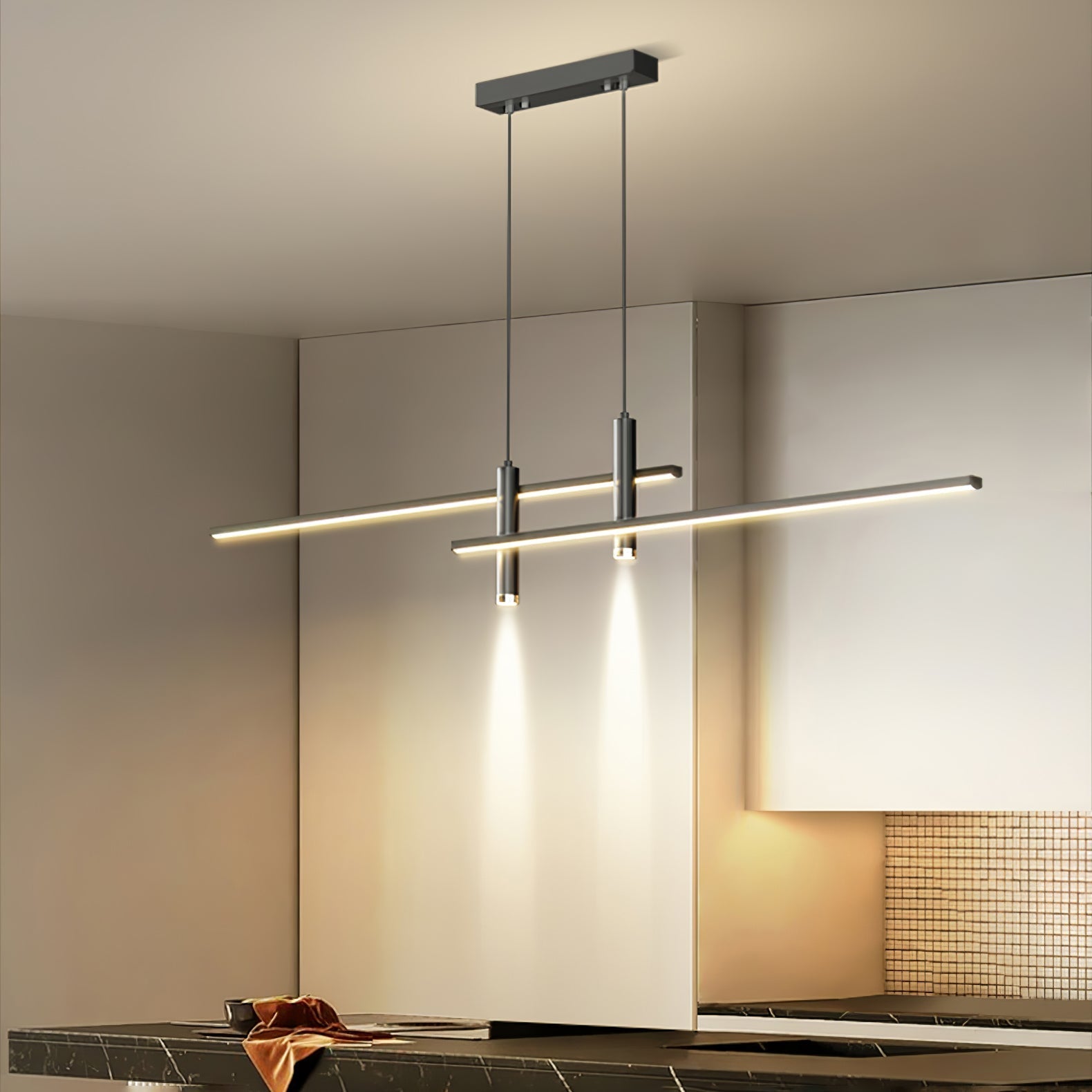 Prym Pendant Light Modern Linear Dining Room - Lamp Copper