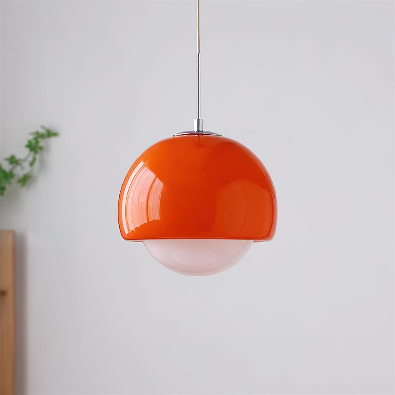 Pendant Light Glass Globe Retro Modern Style Colorful Soft Illumination - Lamp Copper