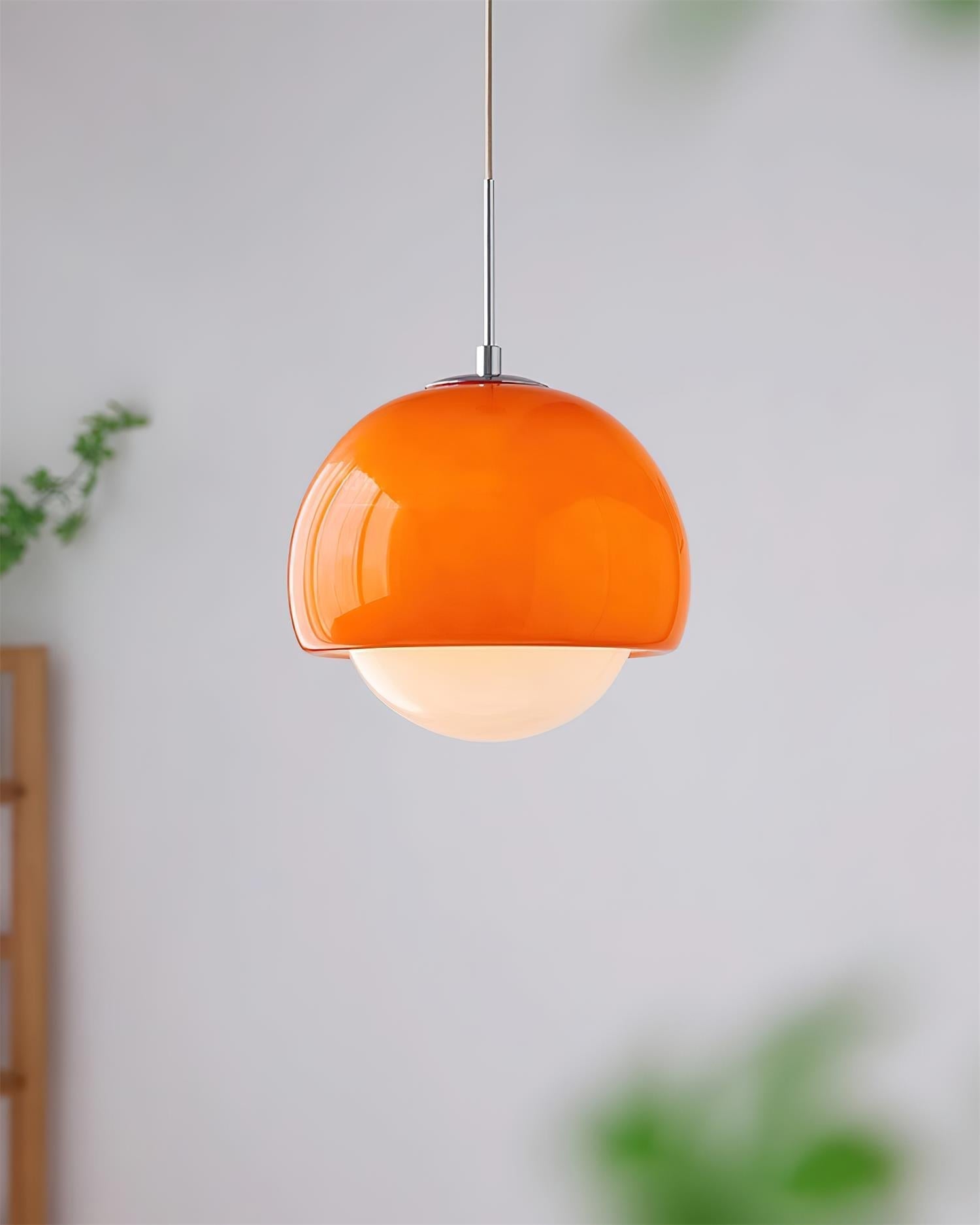 Pendant Light Glass Globe Retro Modern Style Colorful Soft Illumination - Lamp Copper