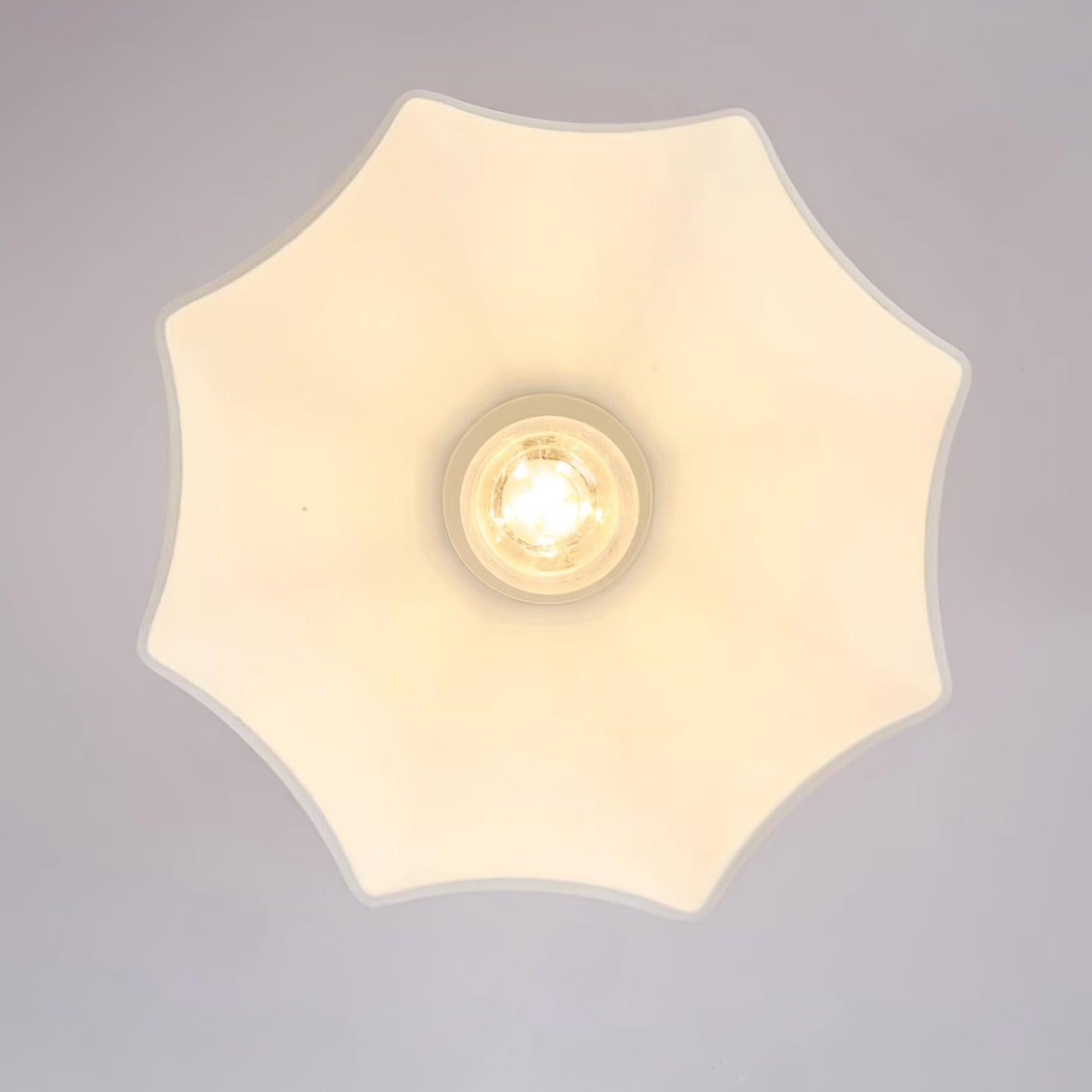 Avelin Brass Base and Opal Glass Flush Mount Ceiling Light - Lamp Copper