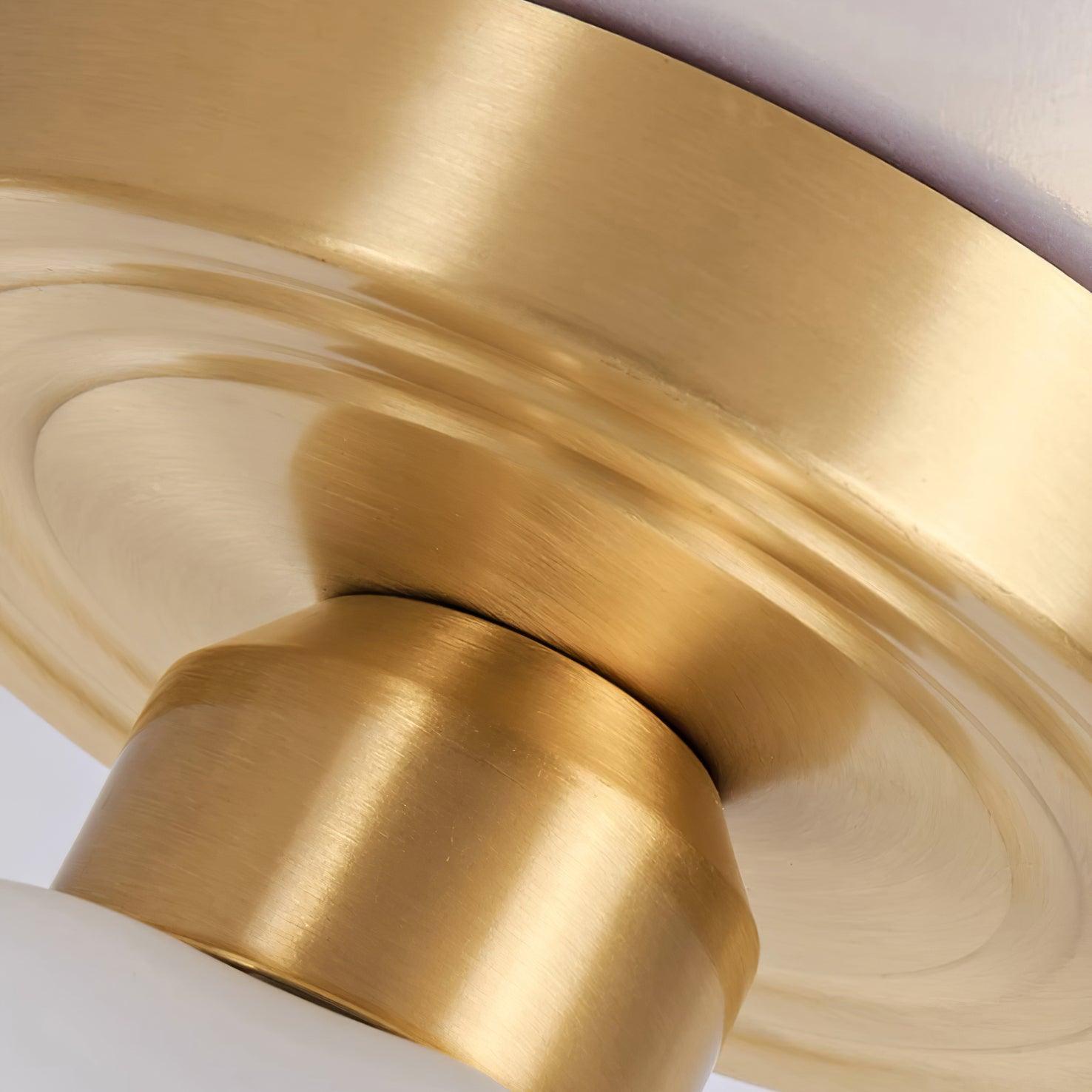 Avelin Brass Base and Opal Glass Flush Mount Ceiling Light - Lamp Copper