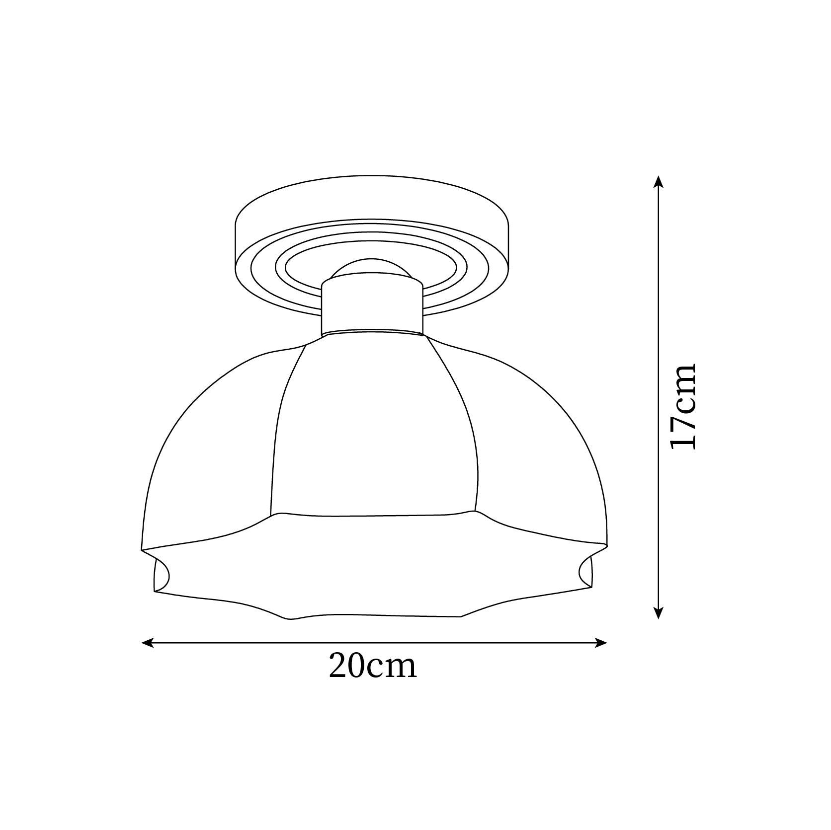 Avelin Brass Base and Opal Glass Flush Mount Ceiling Light - Lamp Copper