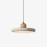 Opalyn Travertine & Wood Pendant Light - Lamp Copper