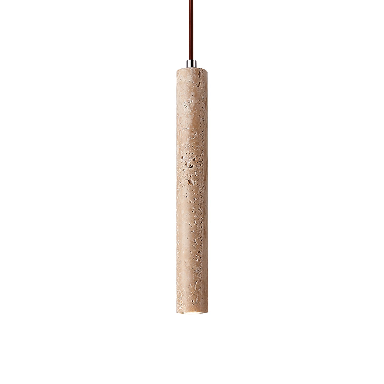 Olvynarae Cylindrical Travertine Pendant Light - Lamp Copper