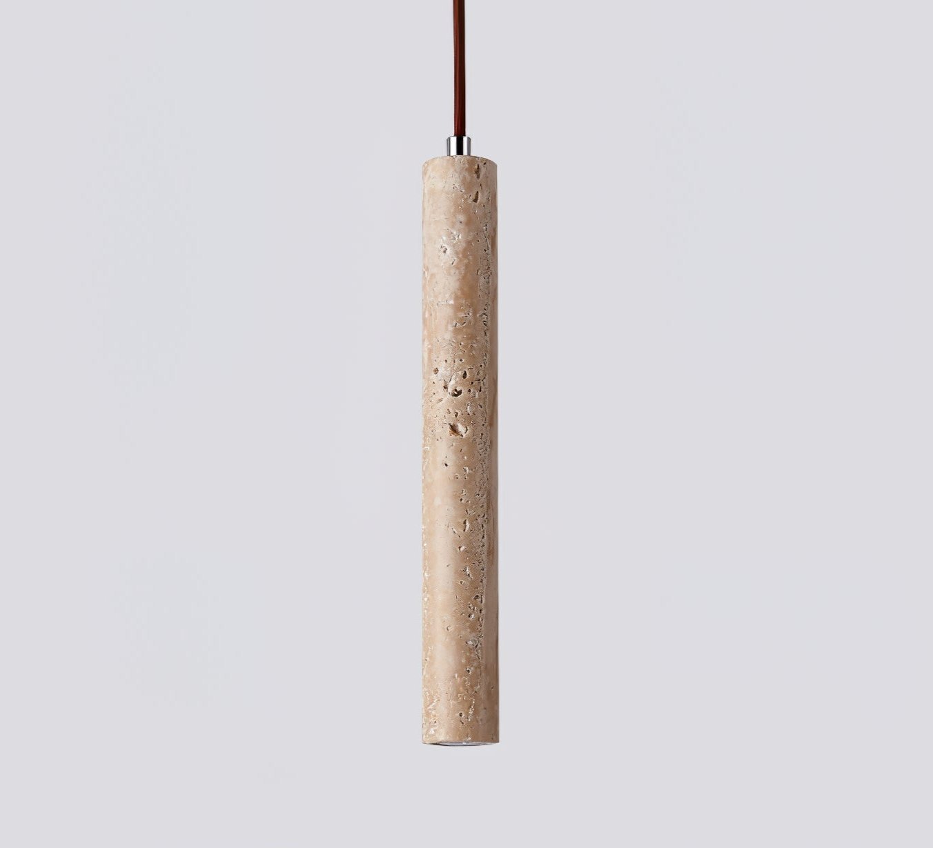 Olvynarae Cylindrical Travertine Pendant Light - Lamp Copper
