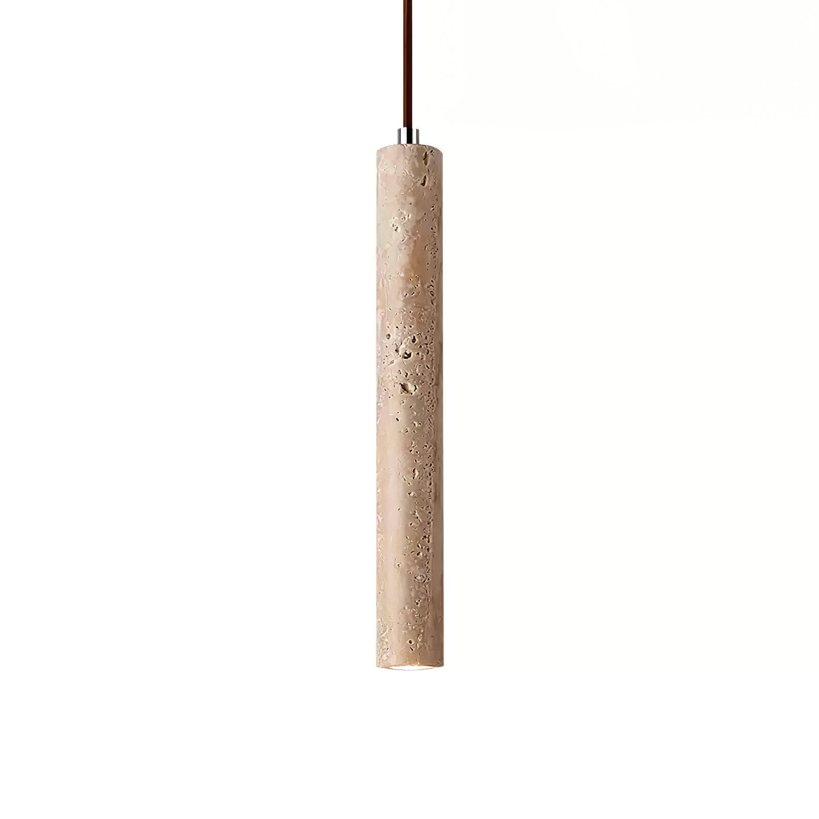 Olvynarae Cylindrical Travertine Pendant Light - Lamp Copper