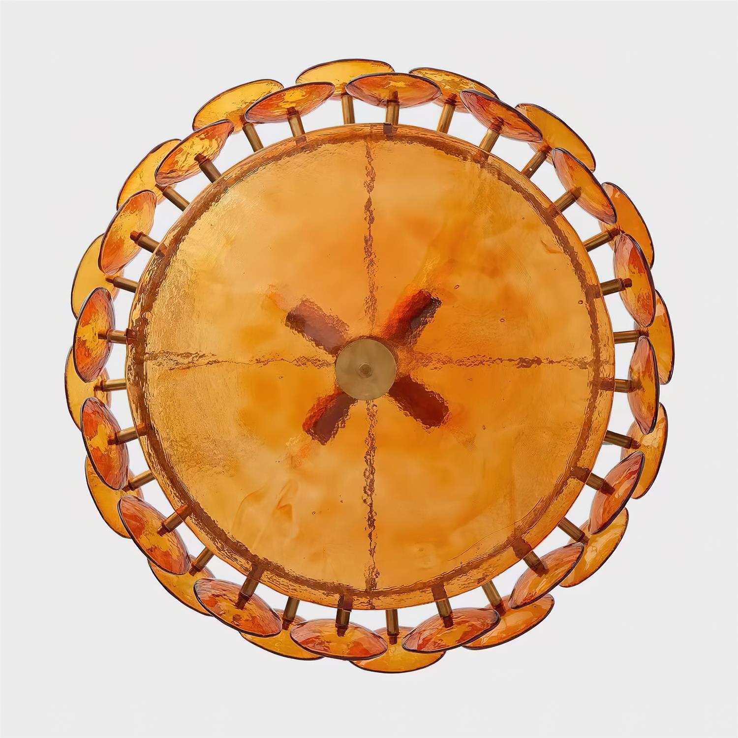 Ventilo Amber Glass Chandelier - Lamp Copper