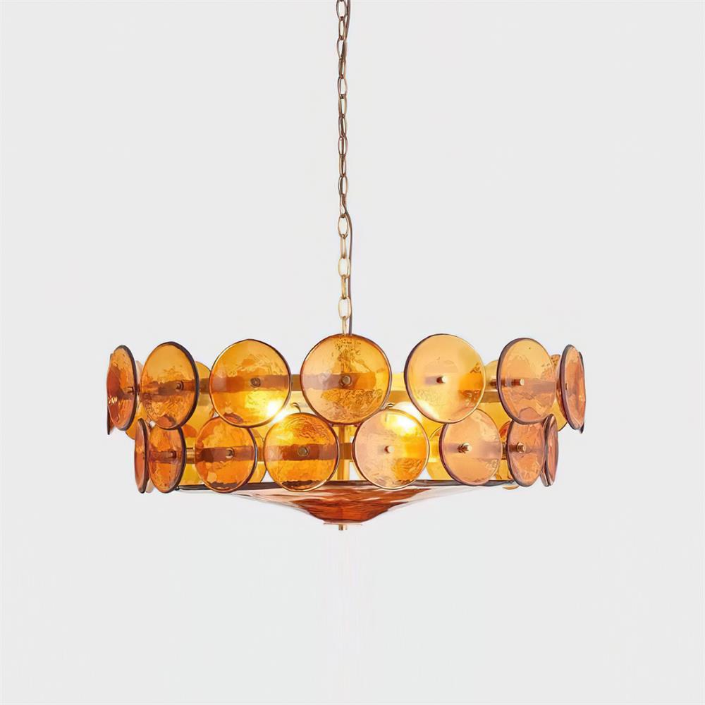 Ventilo Amber Glass Chandelier - Lamp Copper
