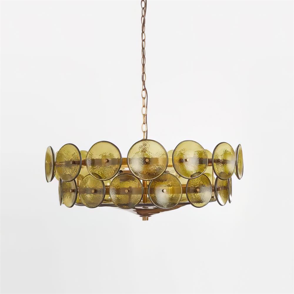 Ventilo Amber Glass Chandelier - Lamp Copper