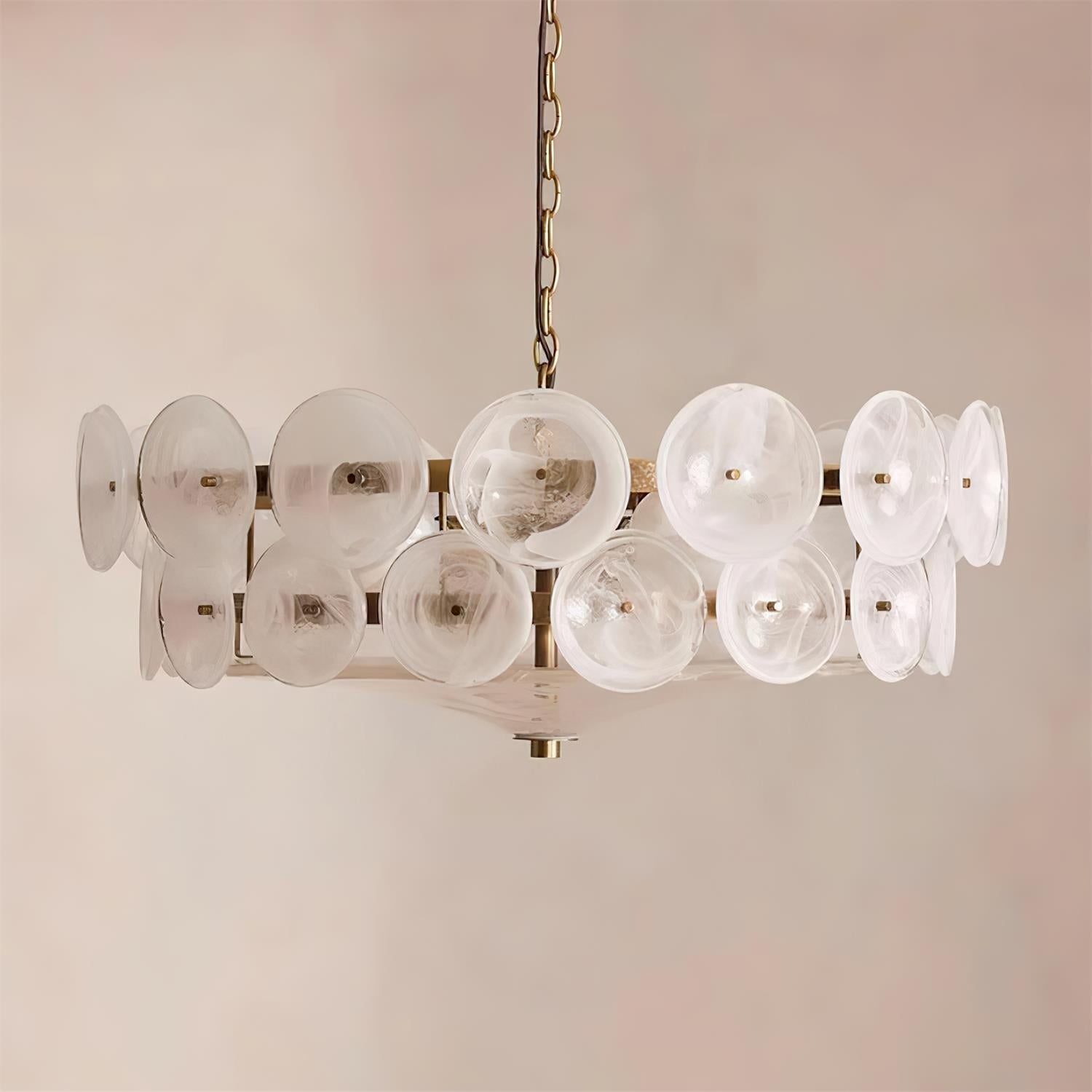 Ventilo Amber Glass Chandelier - Lamp Copper