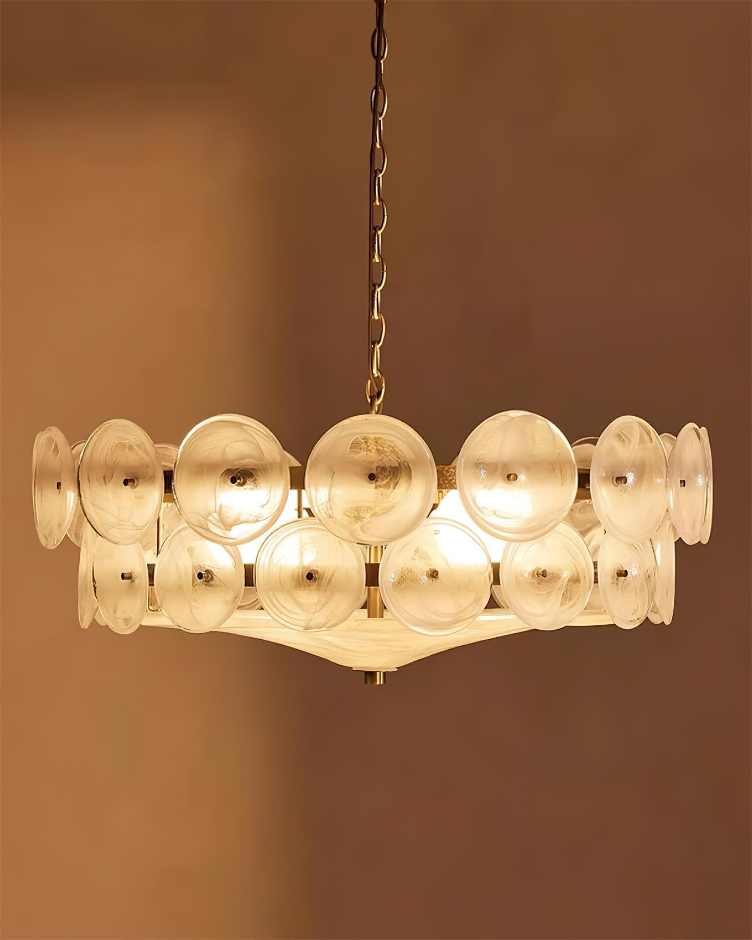 Ventilo Amber Glass Chandelier - Lamp Copper