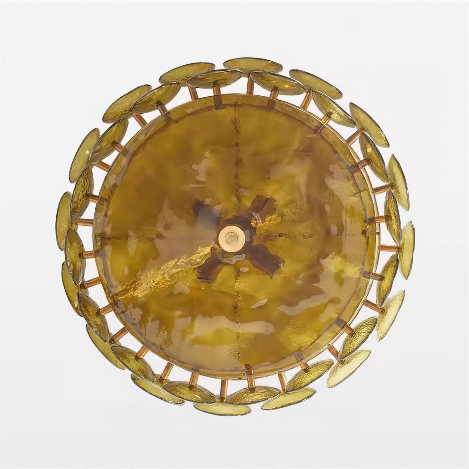 Ventilo Amber Glass Chandelier - Lamp Copper