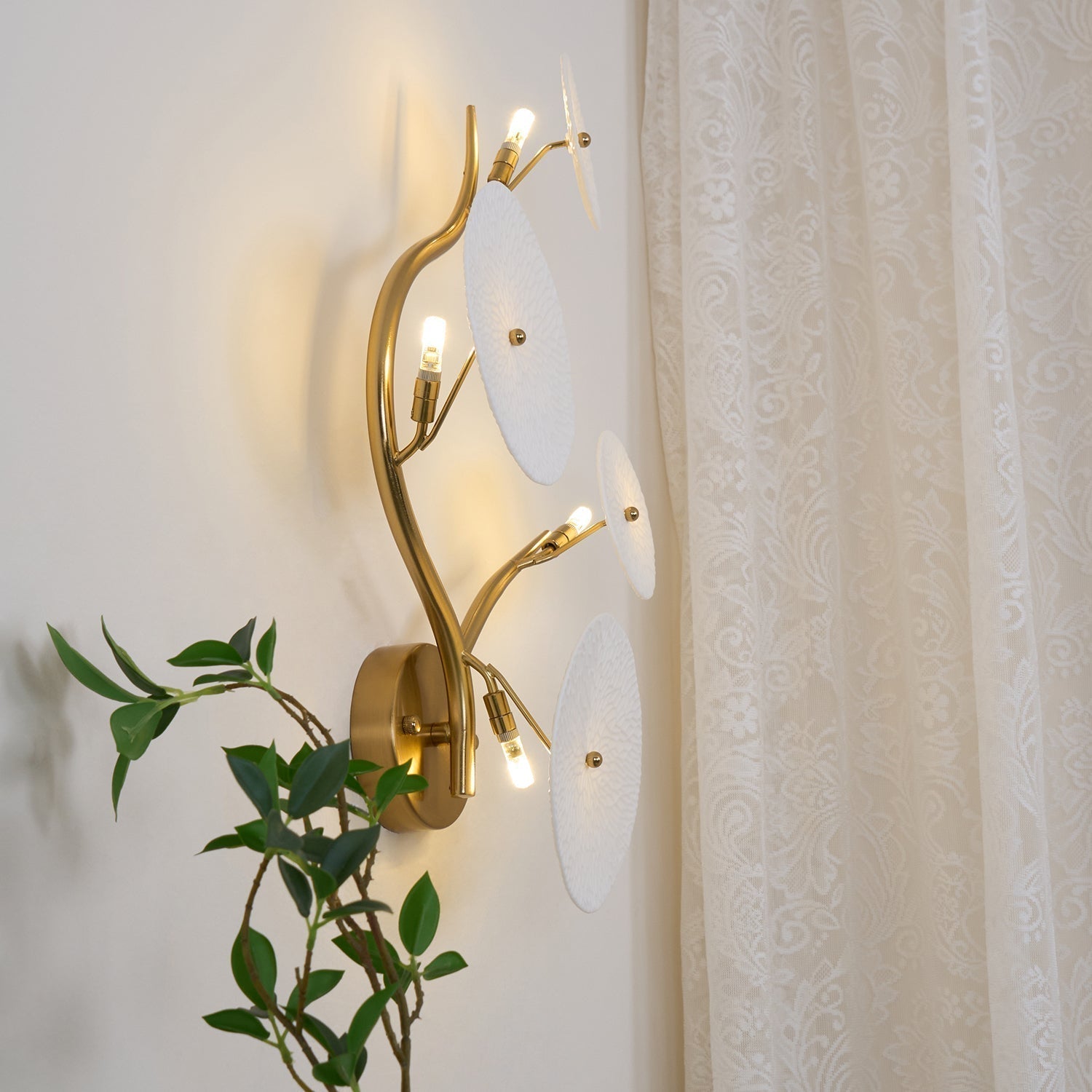 Kaivo Lotus Petal Wall Lamp - Lamp Copper
