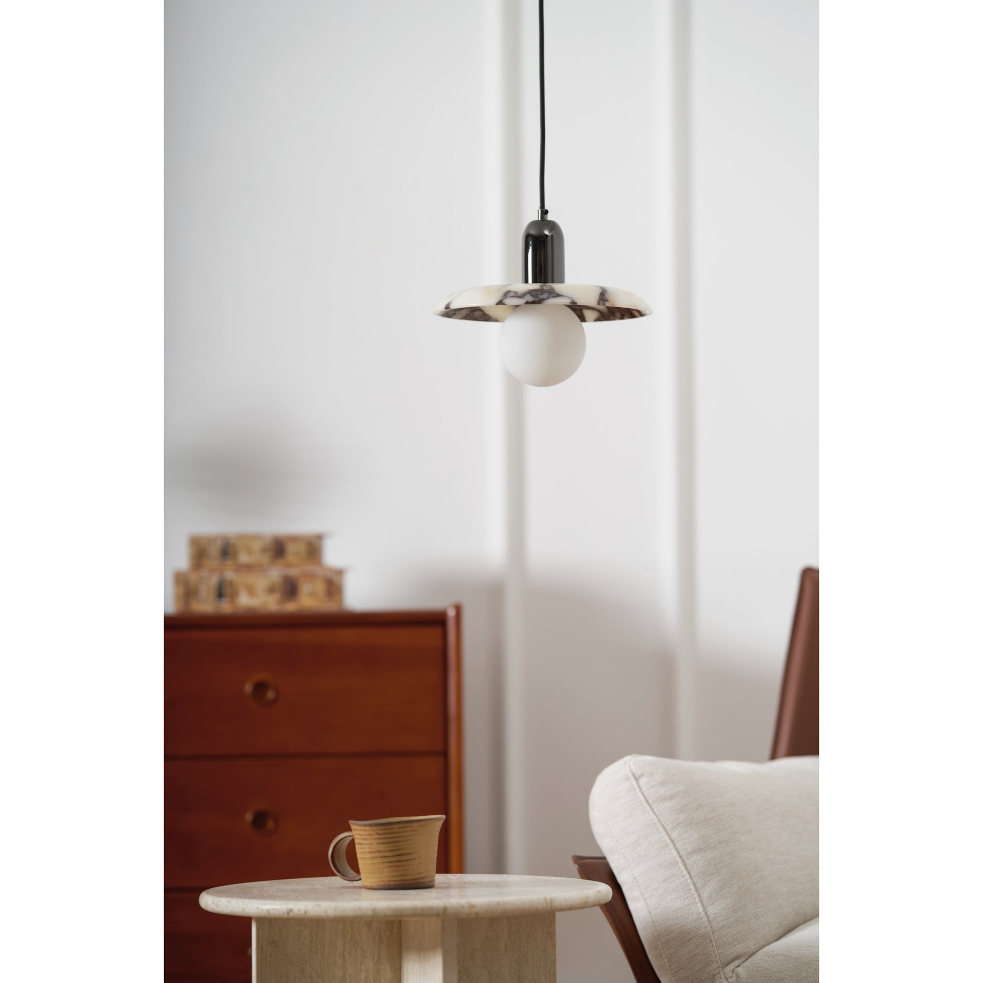 Ulcaran Modern Minimalist Marble Metal Pendant Lamp - Lamp Copper