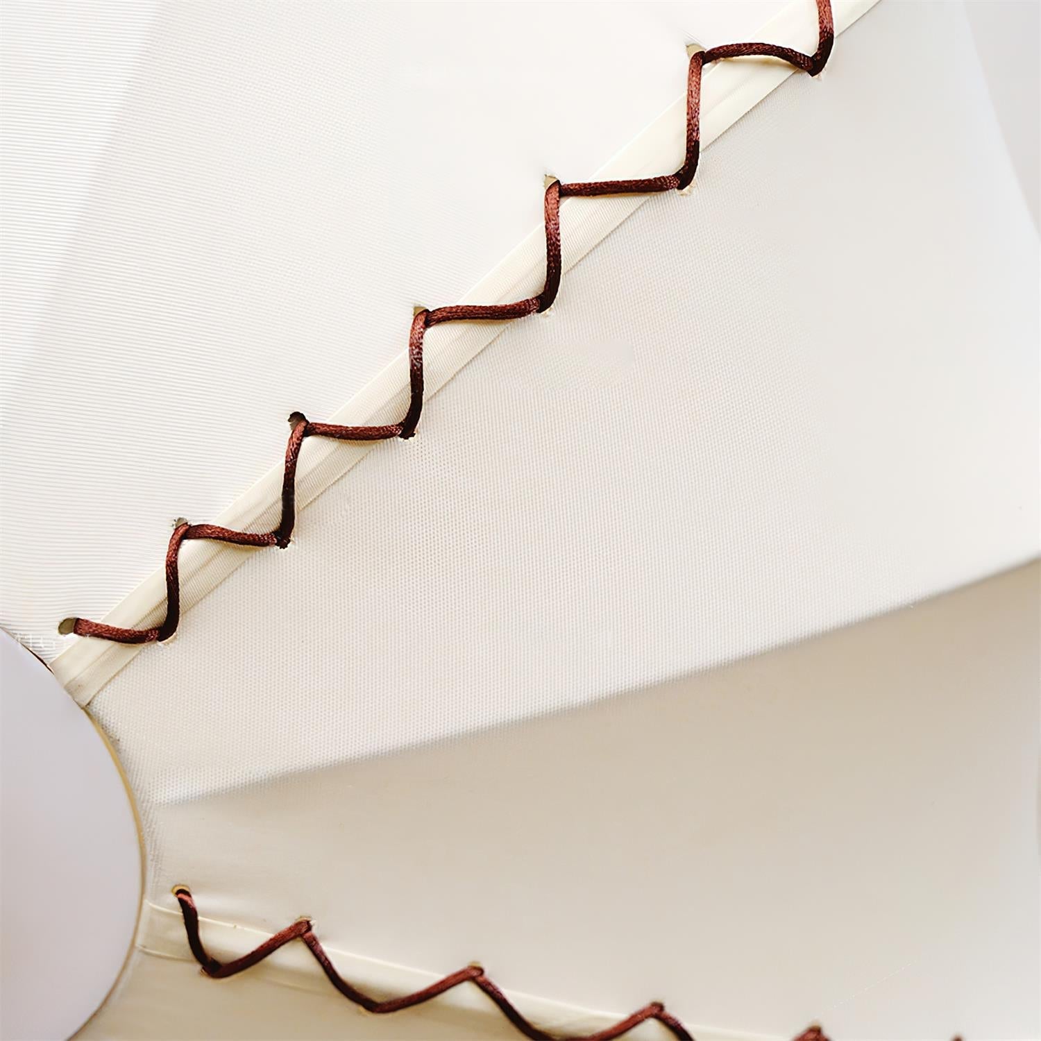 Ceiling Light Beige Fabric with Walnut Wood Accents Artistic - Lamp Copper