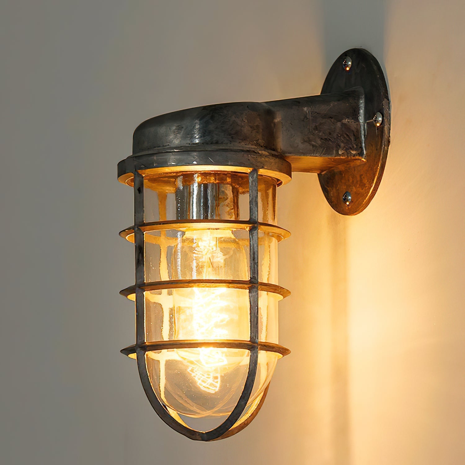 Ozorel Vintage Unique Metal Glass Wall Lamp - Lamp Copper