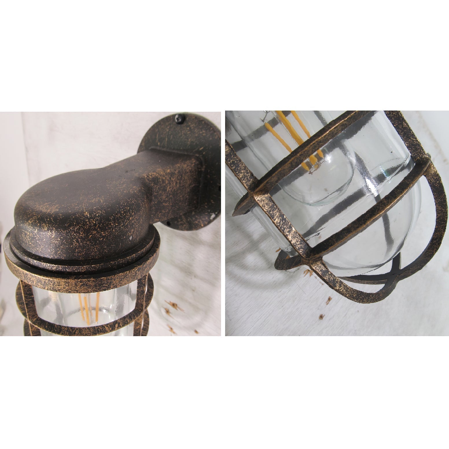 Ozorel Vintage Unique Metal Glass Wall Lamp - Lamp Copper