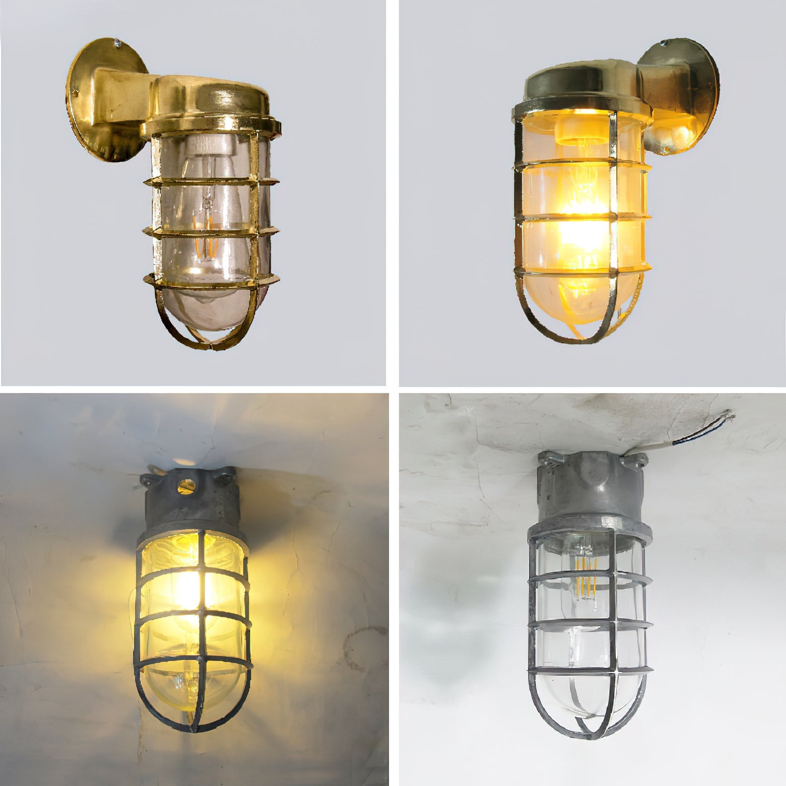 Ozorel Vintage Unique Metal Glass Wall Lamp - Lamp Copper