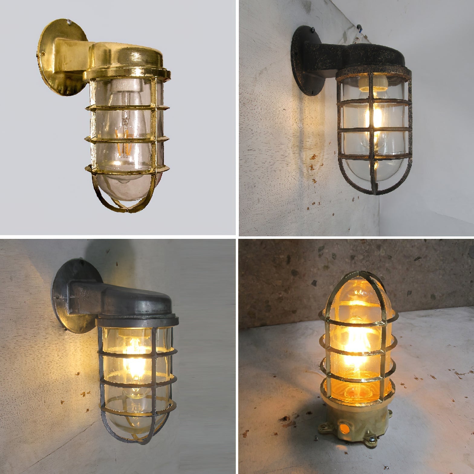 Ozorel Vintage Unique Metal Glass Wall Lamp - Lamp Copper