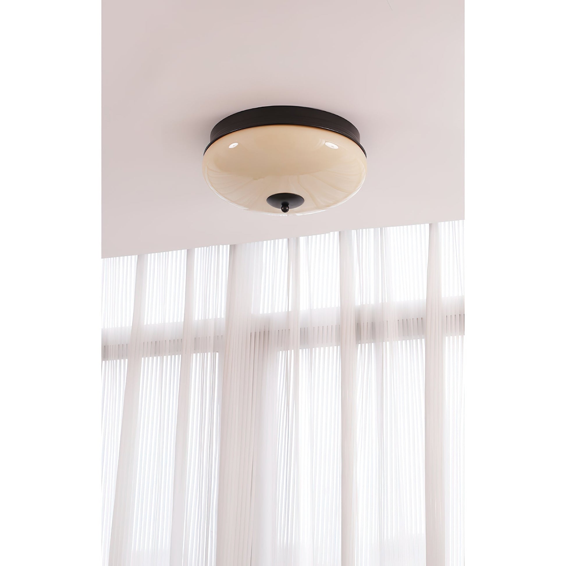 Vatalisra Modern Minimalist Round Metal Glass Ceiling Light - Lamp Copper
