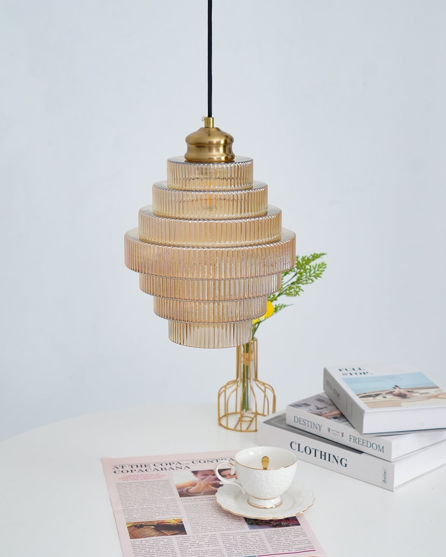 Amara Glass Pendant Lamp - Lamp Copper