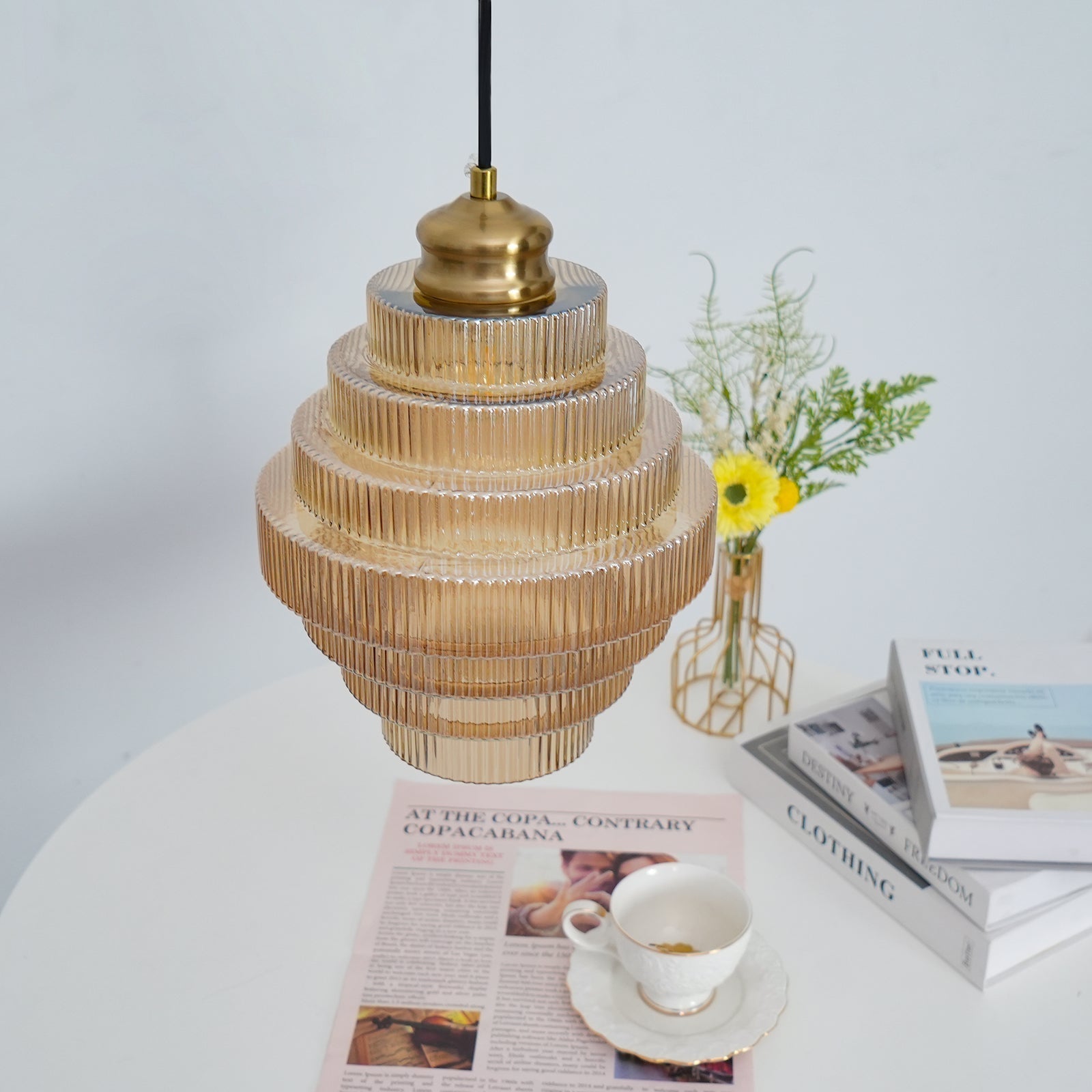 Amara Glass Pendant Lamp - Lamp Copper