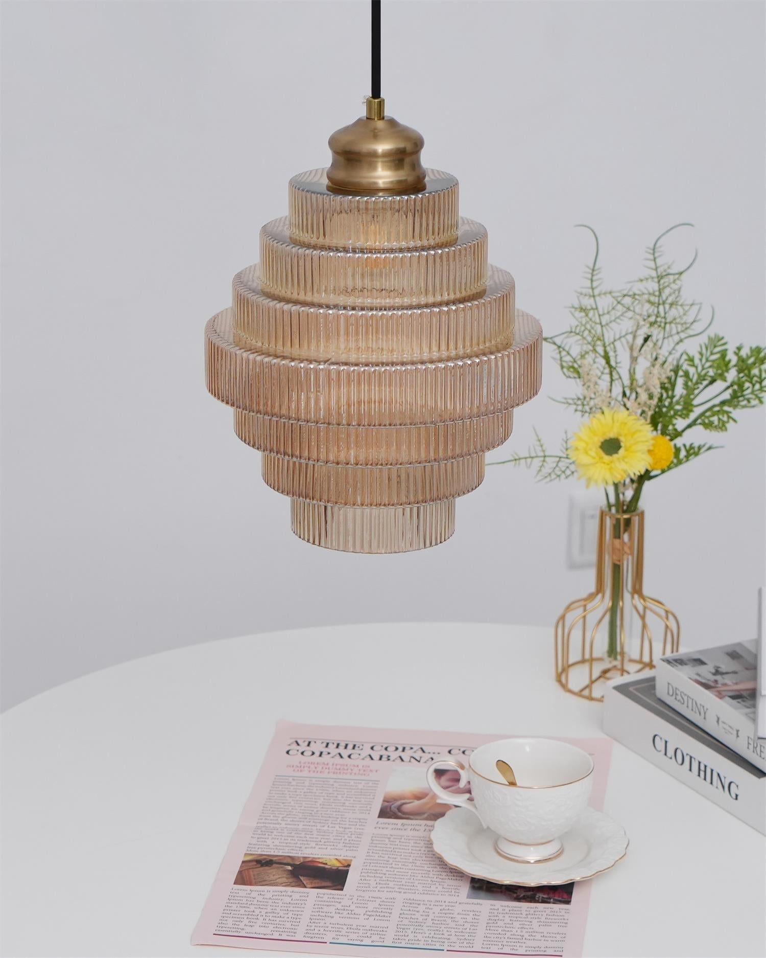 Amara Glass Pendant Lamp - Lamp Copper