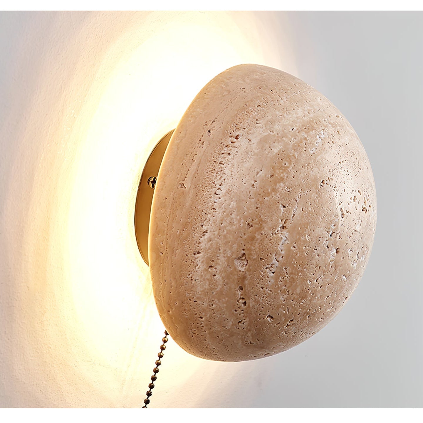 Nyvarion Minimalist Travertine Wall Light - Lamp Copper