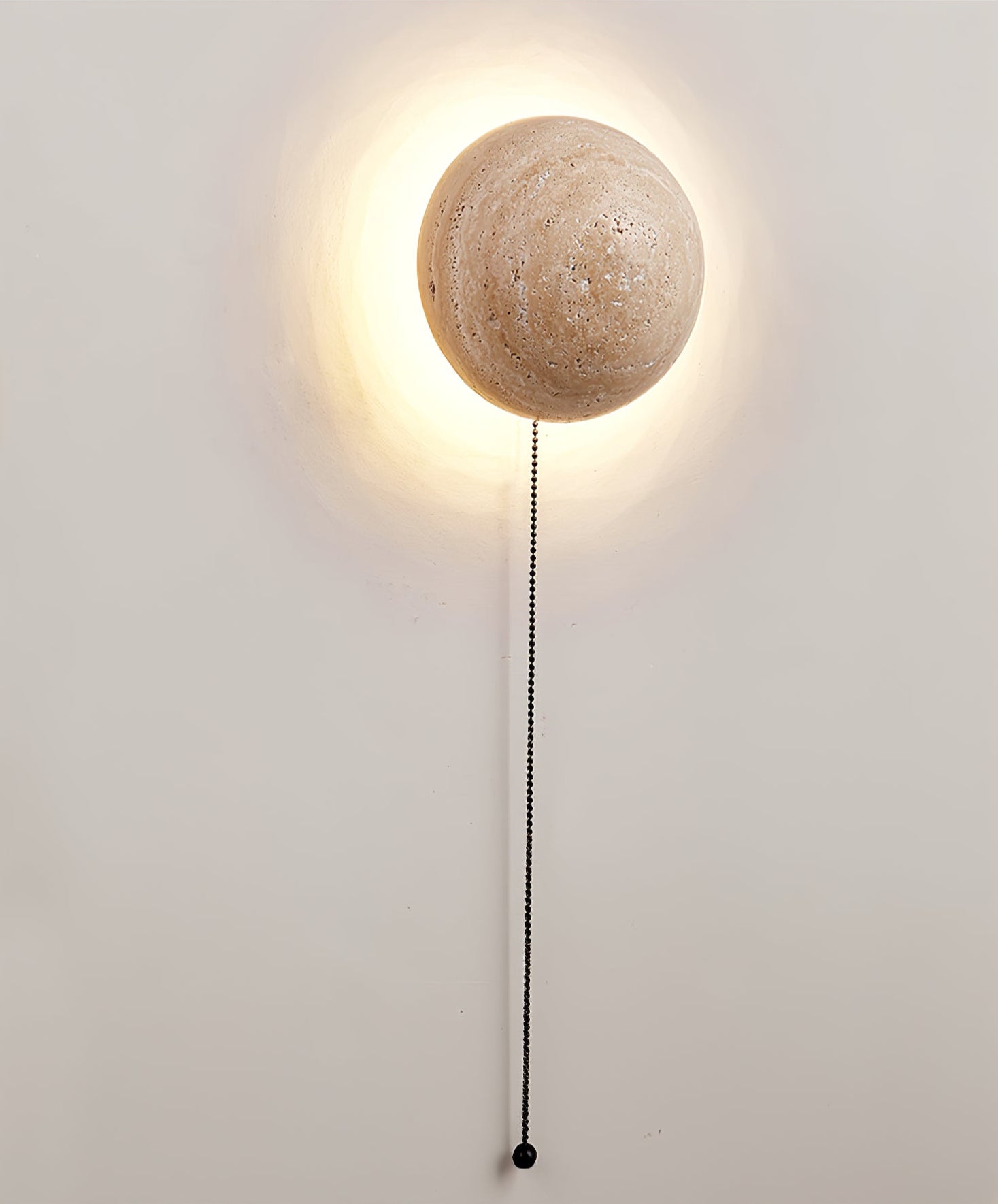 Nyvarion Minimalist Travertine Wall Light - Lamp Copper