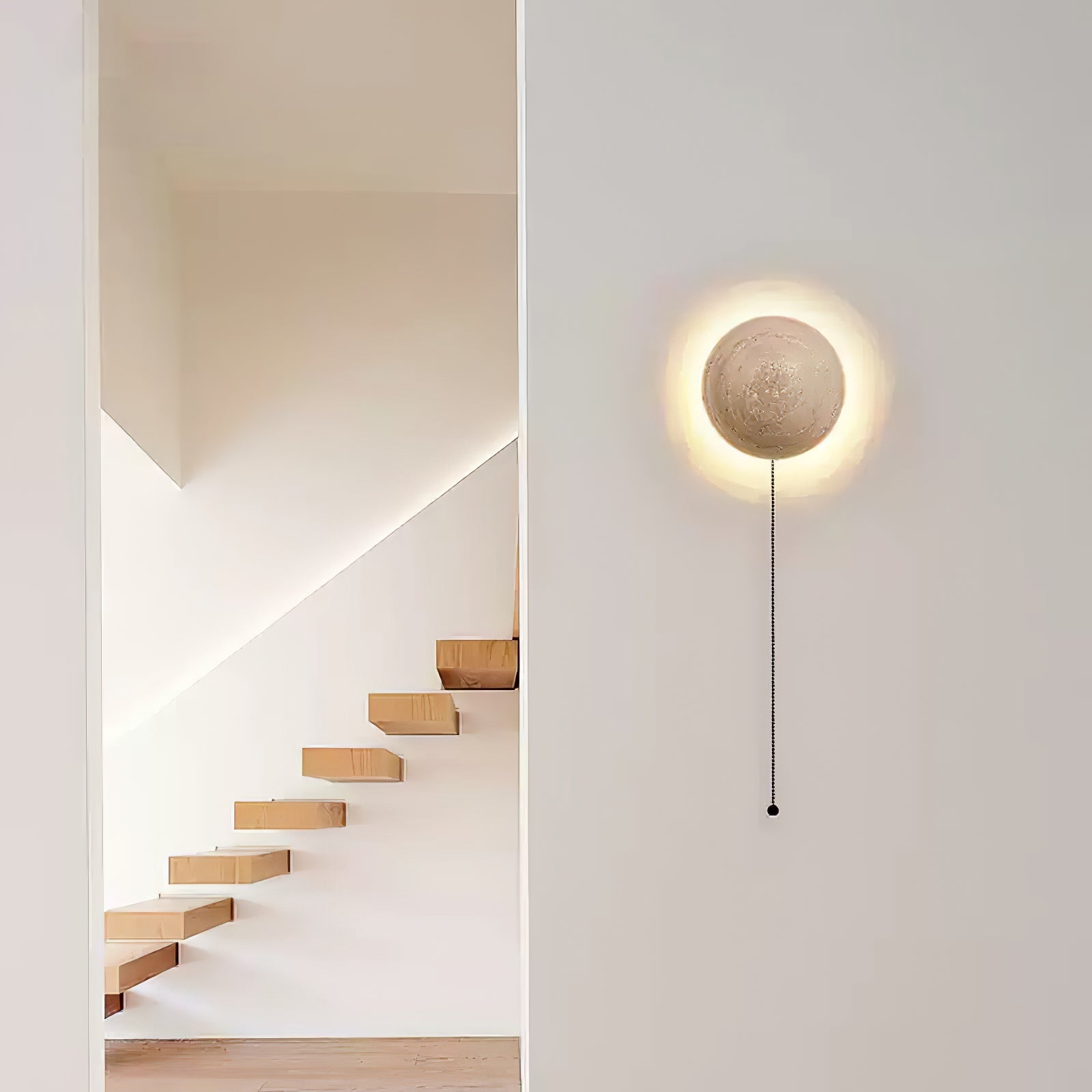 Nyvarion Minimalist Travertine Wall Light - Lamp Copper