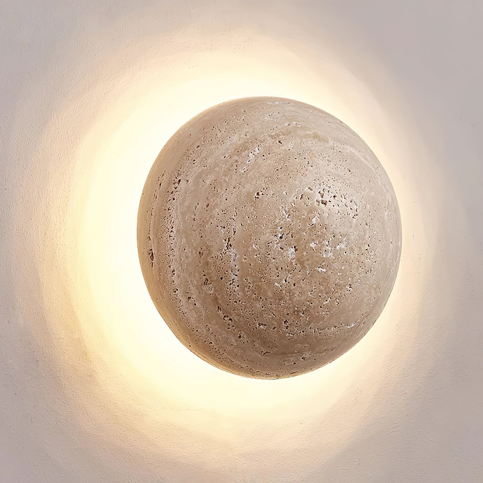 Nyvarion Minimalist Travertine Wall Light - Lamp Copper