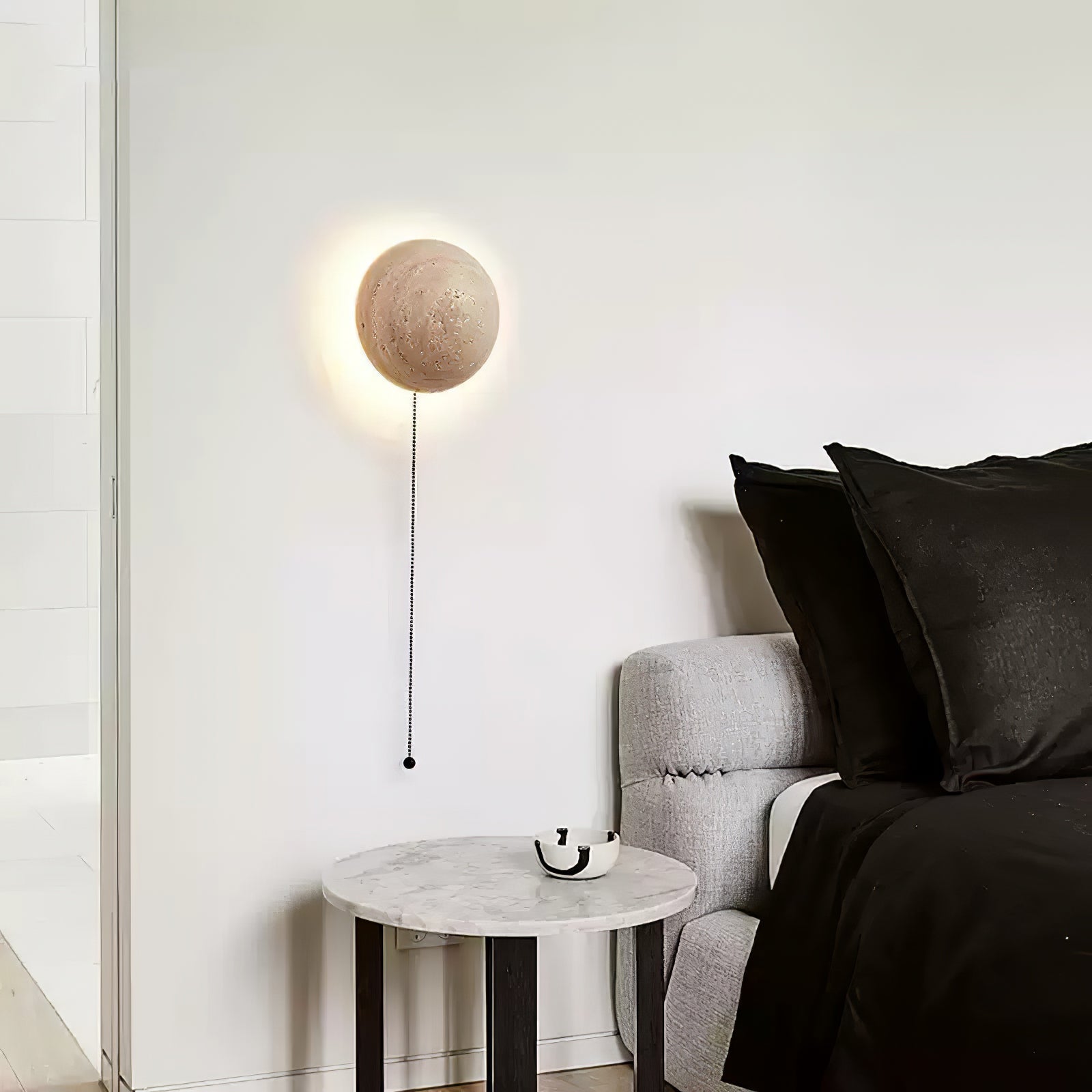 Nyvarion Minimalist Travertine Wall Light - Lamp Copper