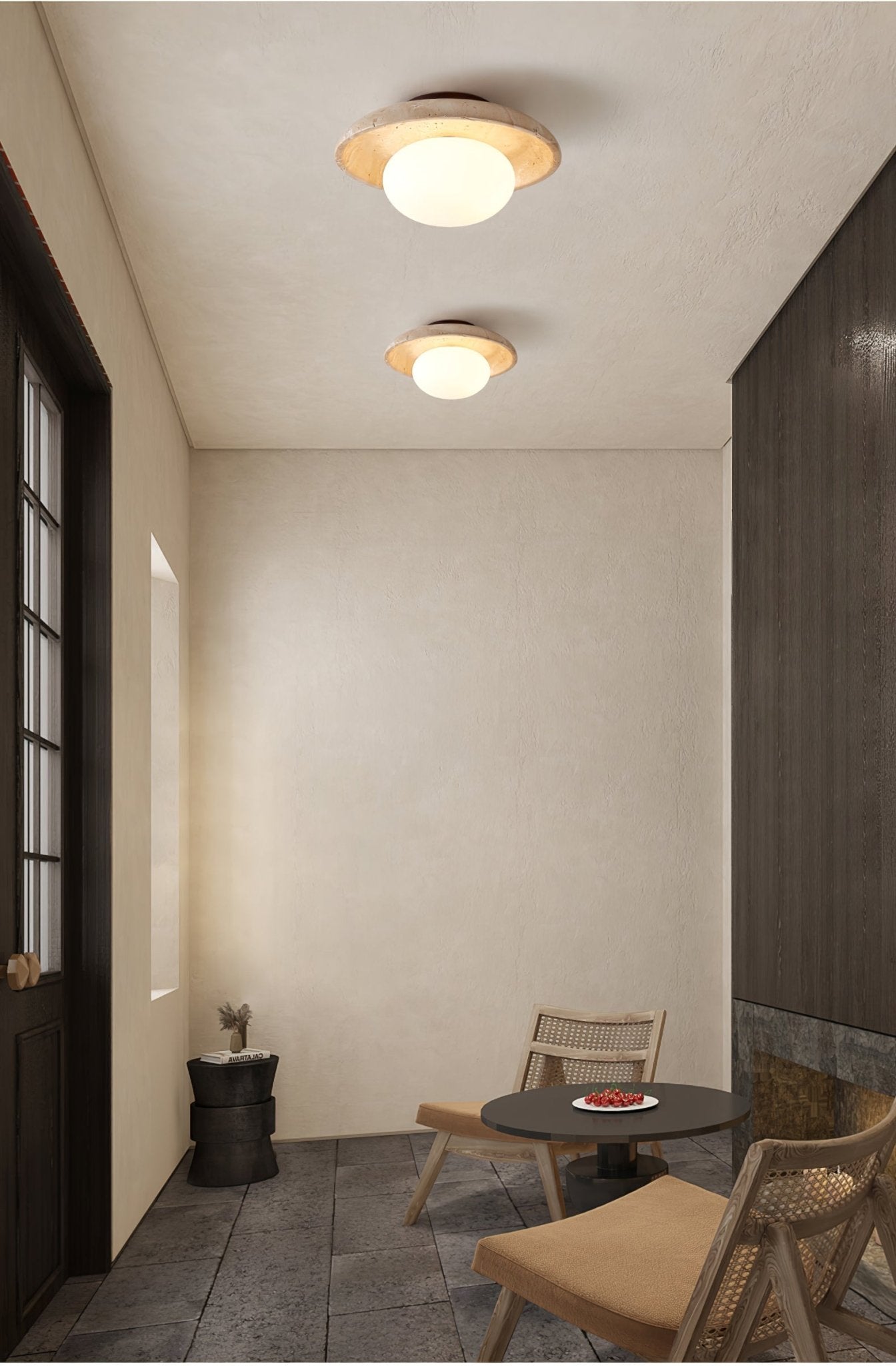 Cataliel Minimalist Travertine Ceiling Light - Lamp Copper