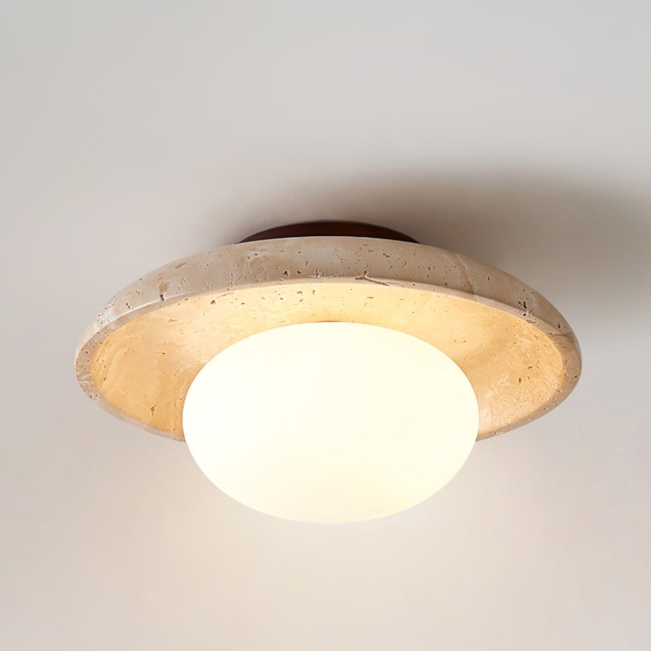 Cataliel Minimalist Travertine Ceiling Light - Lamp Copper