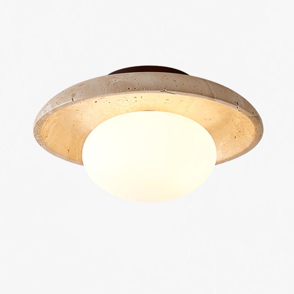Cataliel Minimalist Travertine Ceiling Light - Lamp Copper